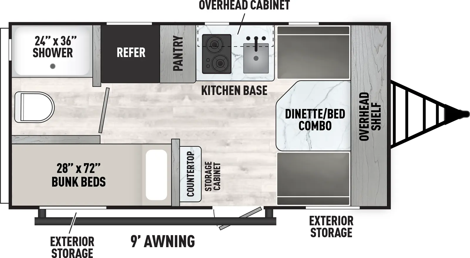 Viking Travel Trailers 15BH Floorplan